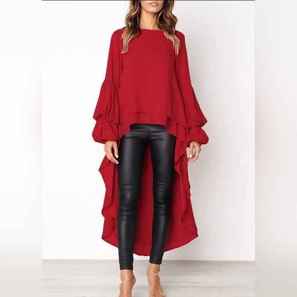 Prettygarden Dresses & Skirts - PrettyGarden Lantern High Low Asymmetrical Irregular Hem Shirt Dress Size XL